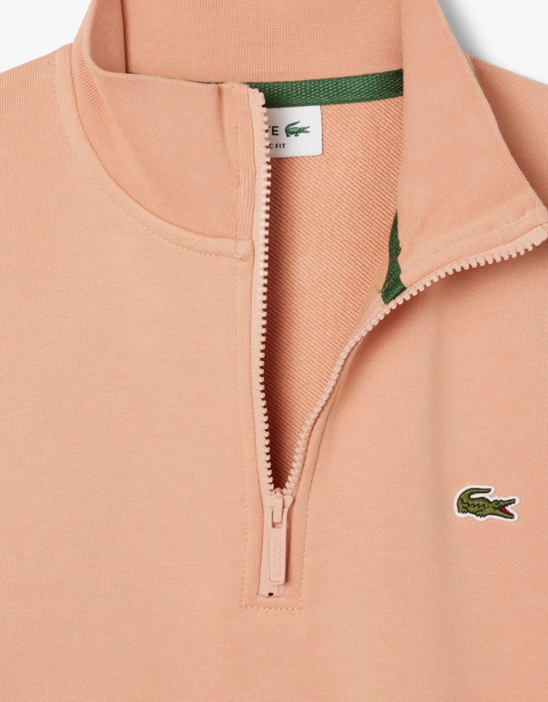 High Neck Zipped Fleece Sweatshirt