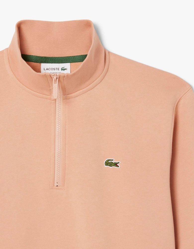 High Neck Zipped Fleece Sweatshirt