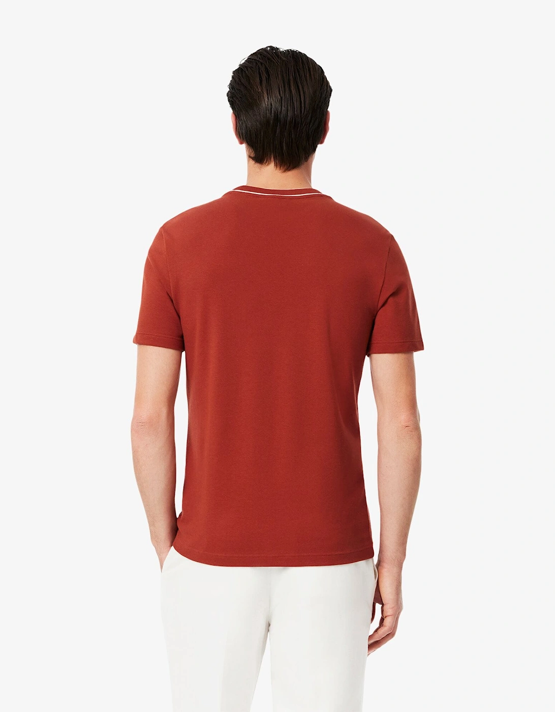 Stretch Pique Stripe Collared T-Shirt