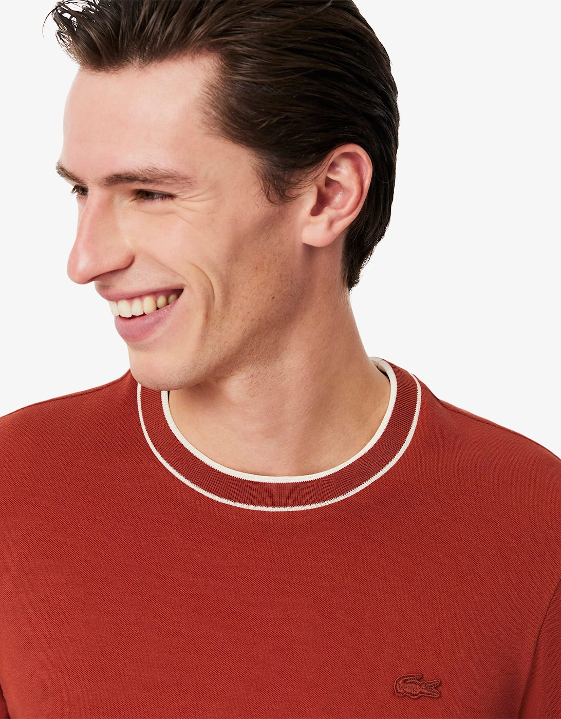 Stretch Pique Stripe Collared T-Shirt