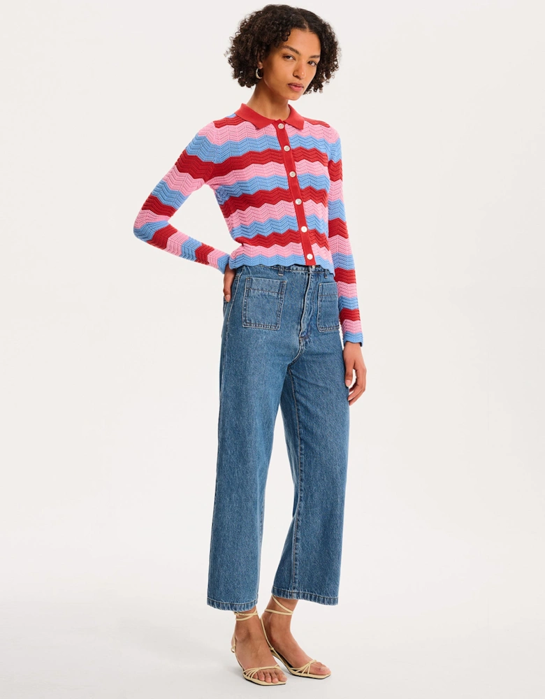 Lynsey Cardigan in Blue and Pink