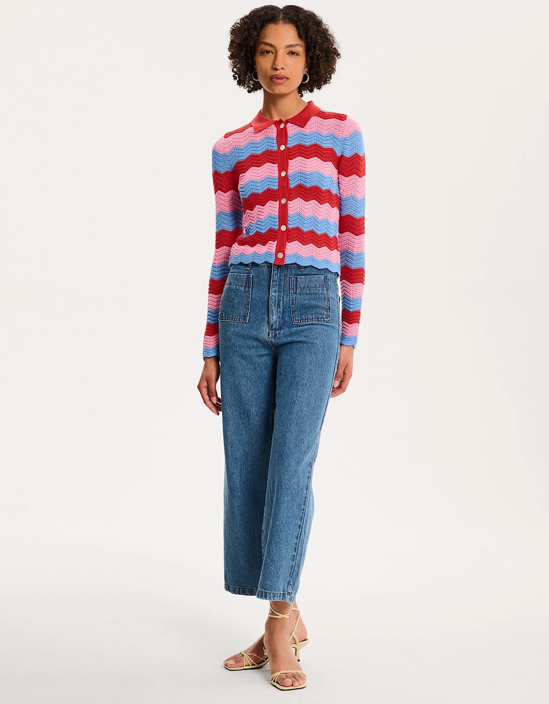 Omnes Women's Lynsey Cardigan in Blue and Pink - Size: 18/16