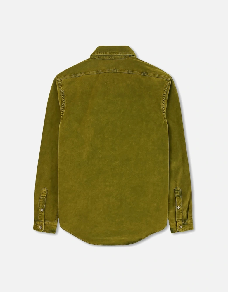 Men's Green Khaki Brushed Cotton Shirt