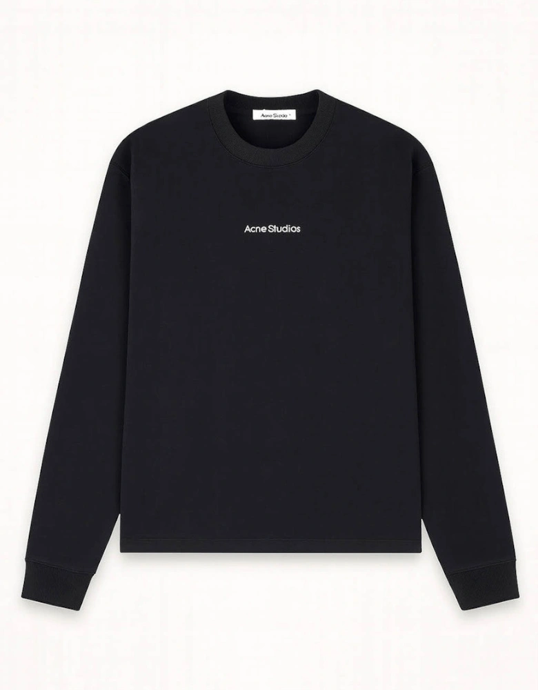 Men's Black Franklin Stamp Oversized Logo Print Sweatshirt