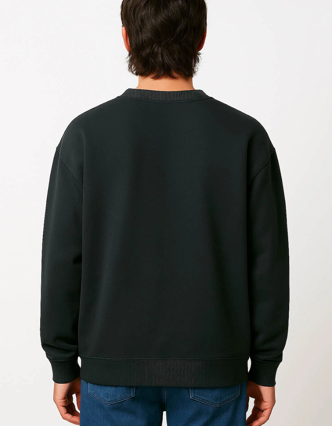 Men's Black Franklin Stamp Oversized Logo Print Sweatshirt