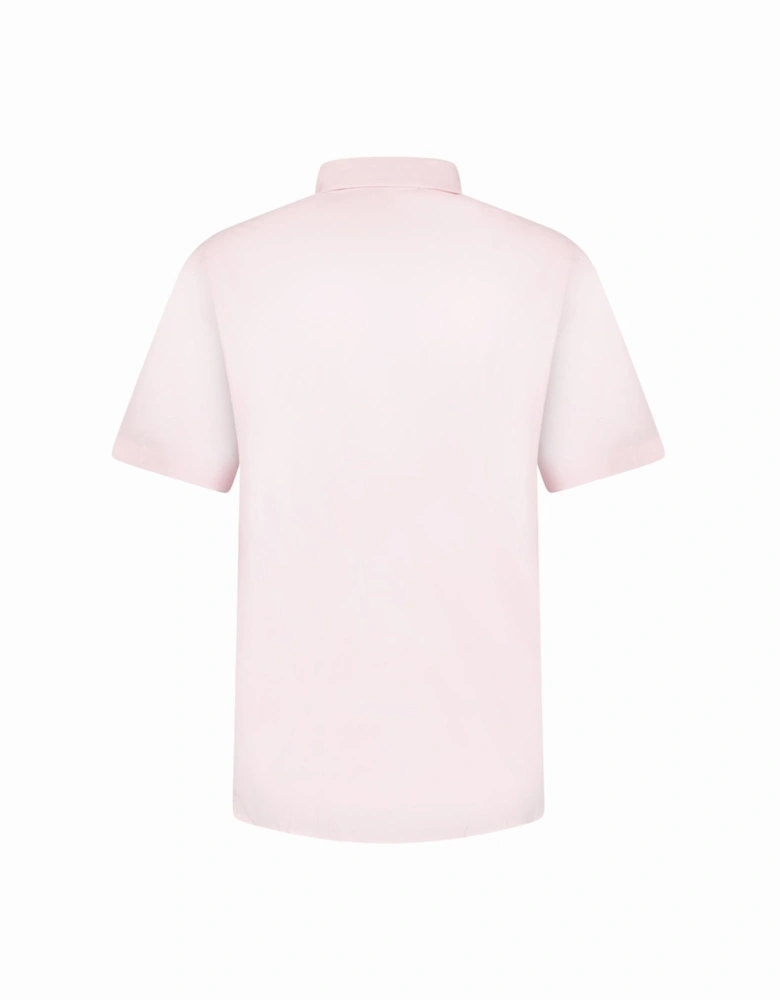 'Shefford' Check Placket Short Sleeve Shirt in Pale Pink