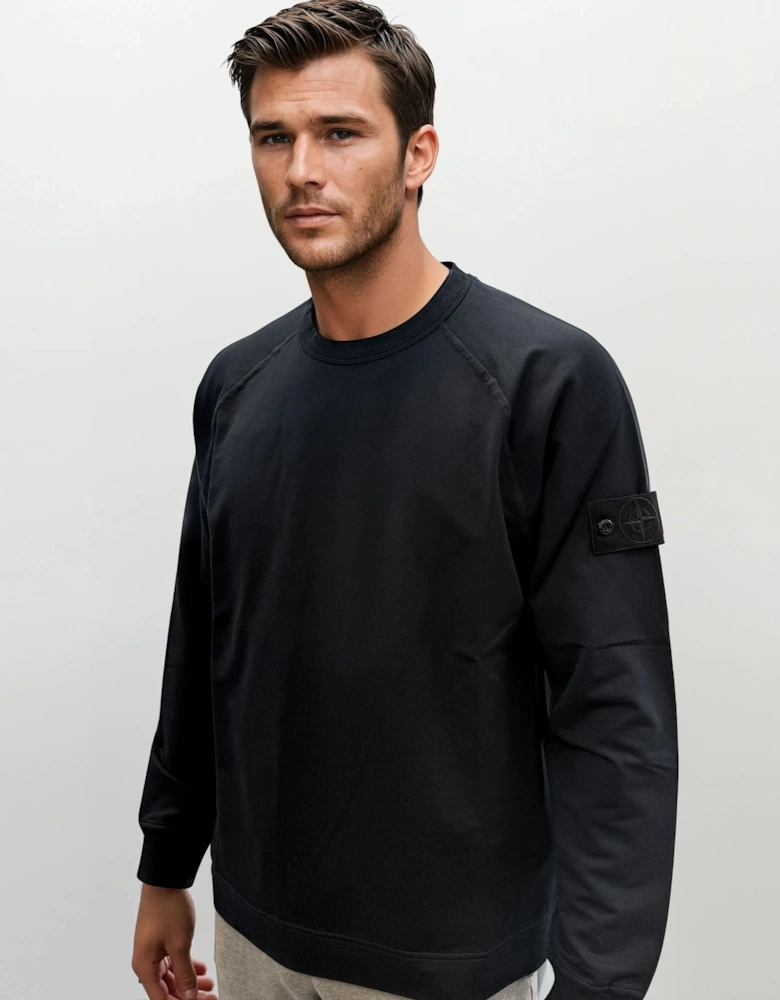 Ghost Badge Crewneck Sweatshirt Black