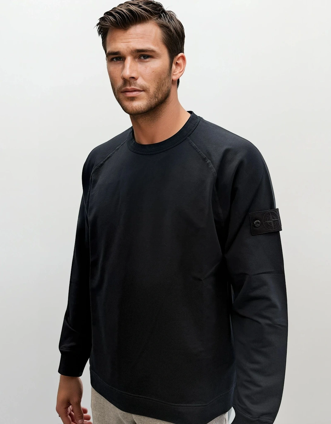 Ghost Badge Crewneck Sweatshirt Black