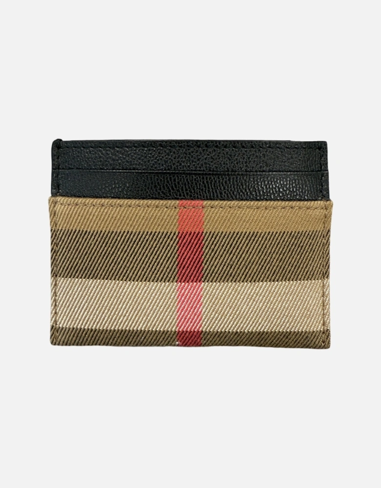 Leather & Canvas Classic Check Card Holder