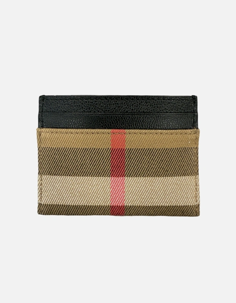 Leather & Canvas Classic Check Card Holder