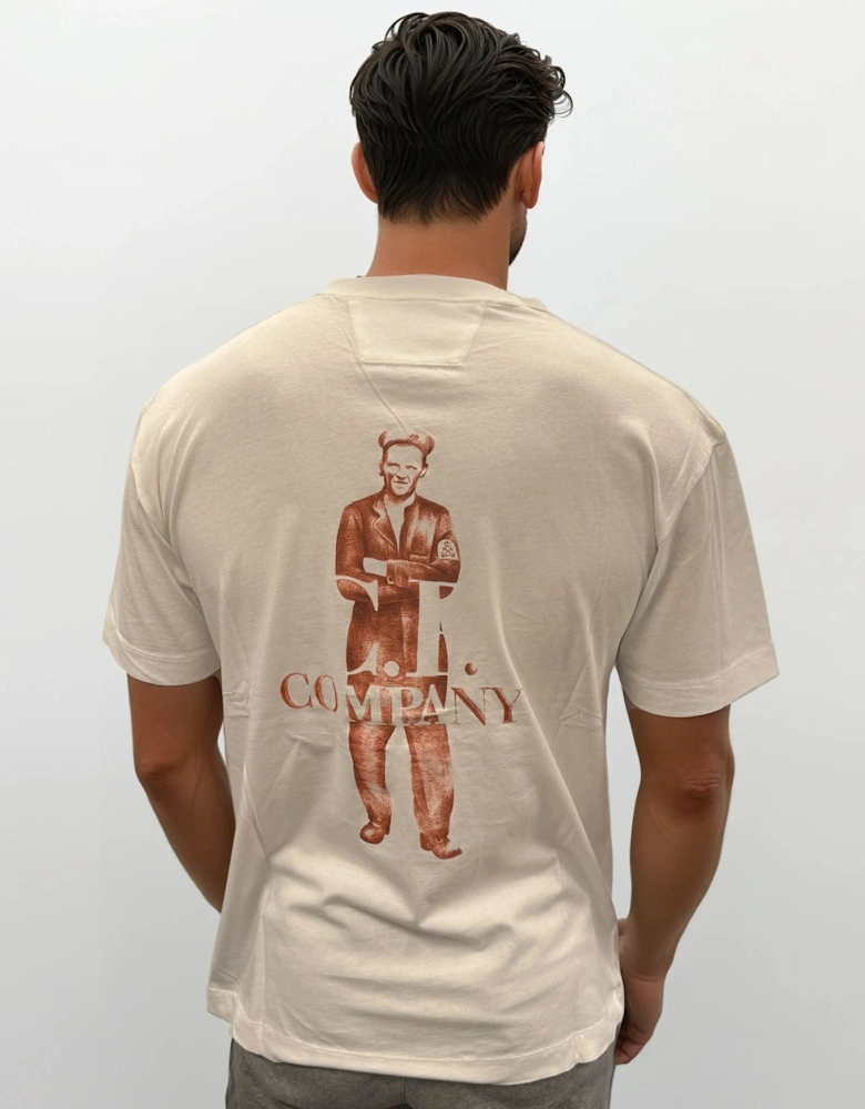 30/1 Jersey Logo T-Shirt Gauze White