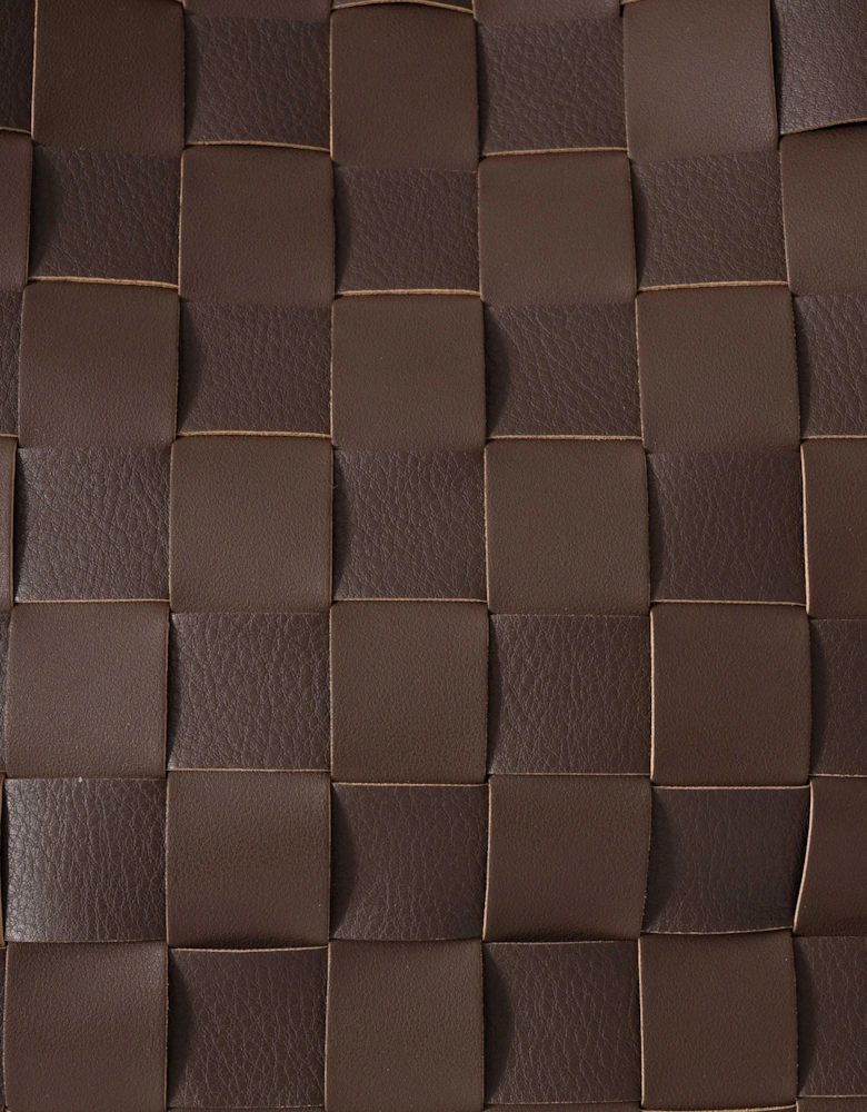 Chip Braided Cross-Body Shopper - Chocolate Brown 229