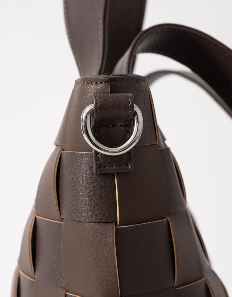 Chip Braided Cross-Body Shopper - Chocolate Brown 229