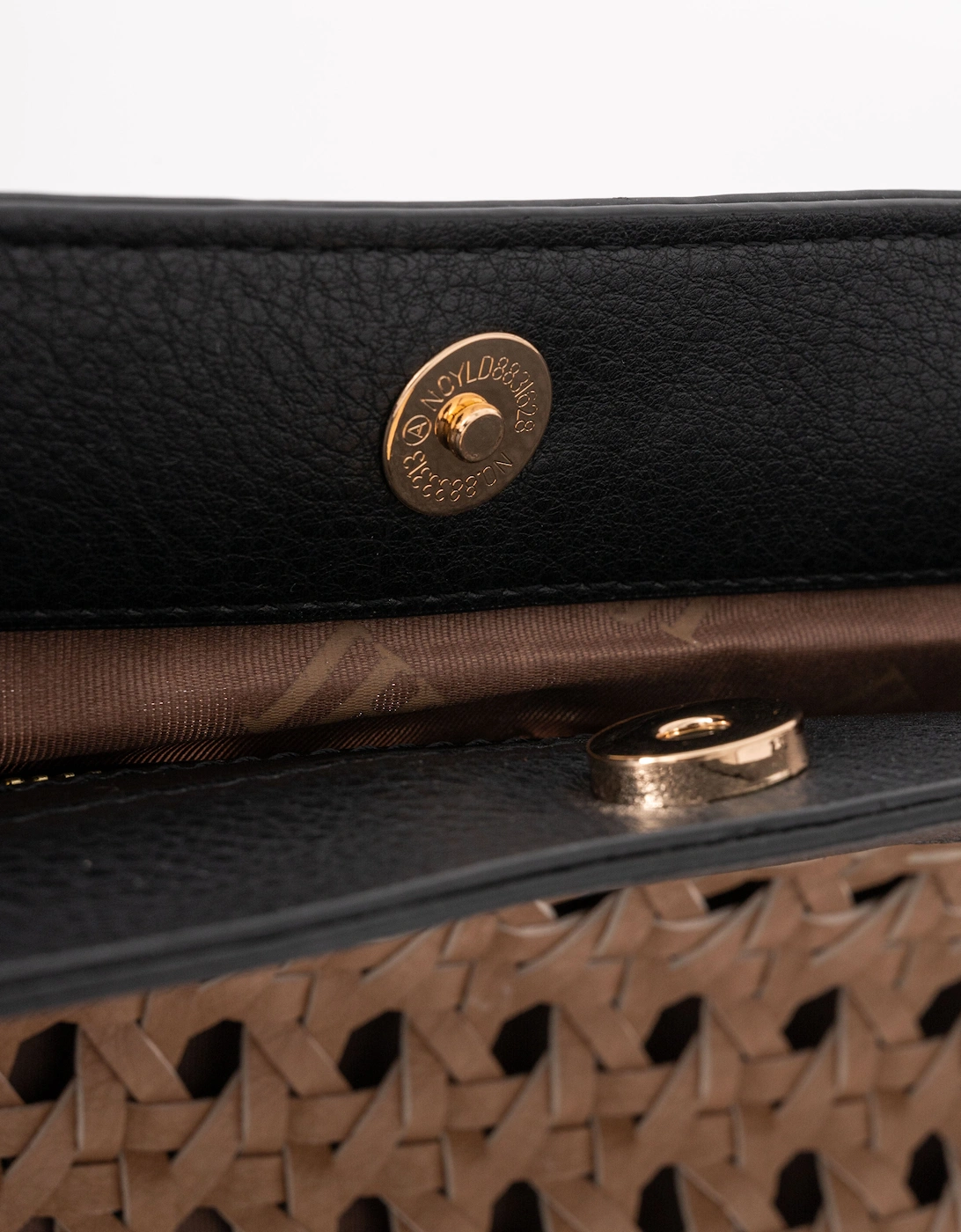 Braided Shopper With Black Detailing - Mocca Black 248001