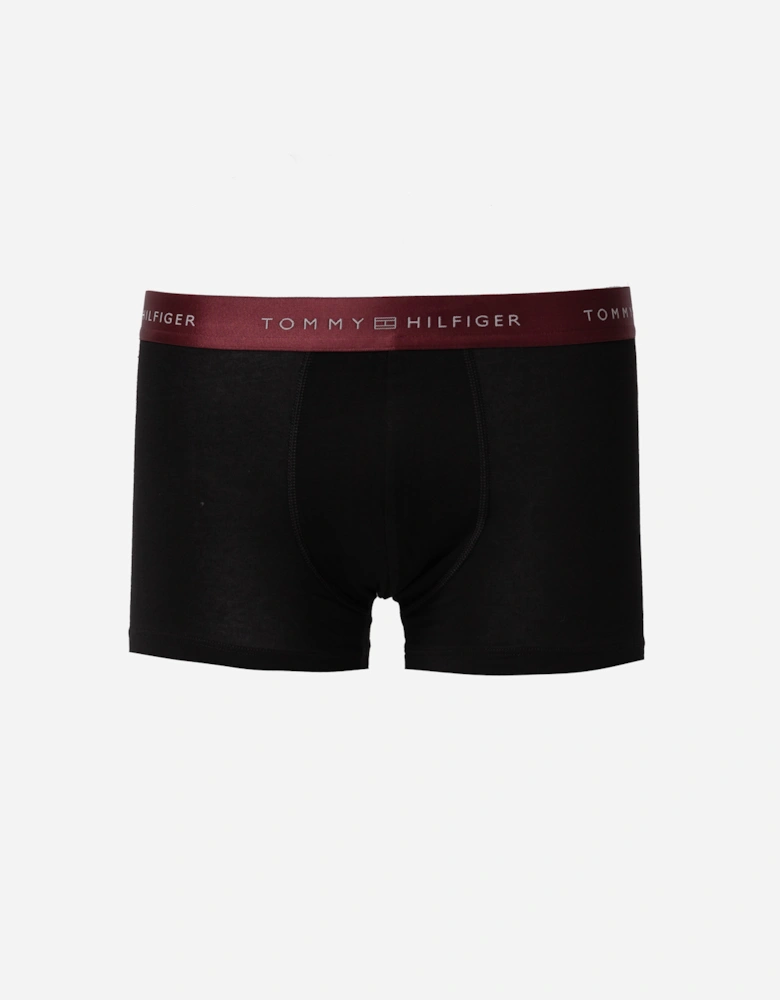 3 Pack Metallic Waistband Mens Trunks - B-Red/Green/Silver