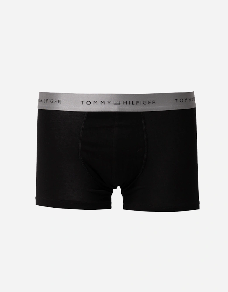 3 Pack Metallic Waistband Mens Trunks - B-Red/Green/Silver