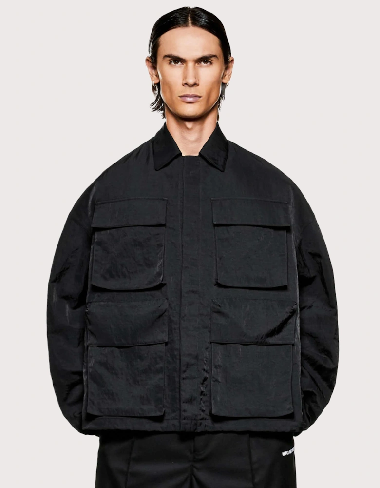 Silky Nylon Box Overshirt