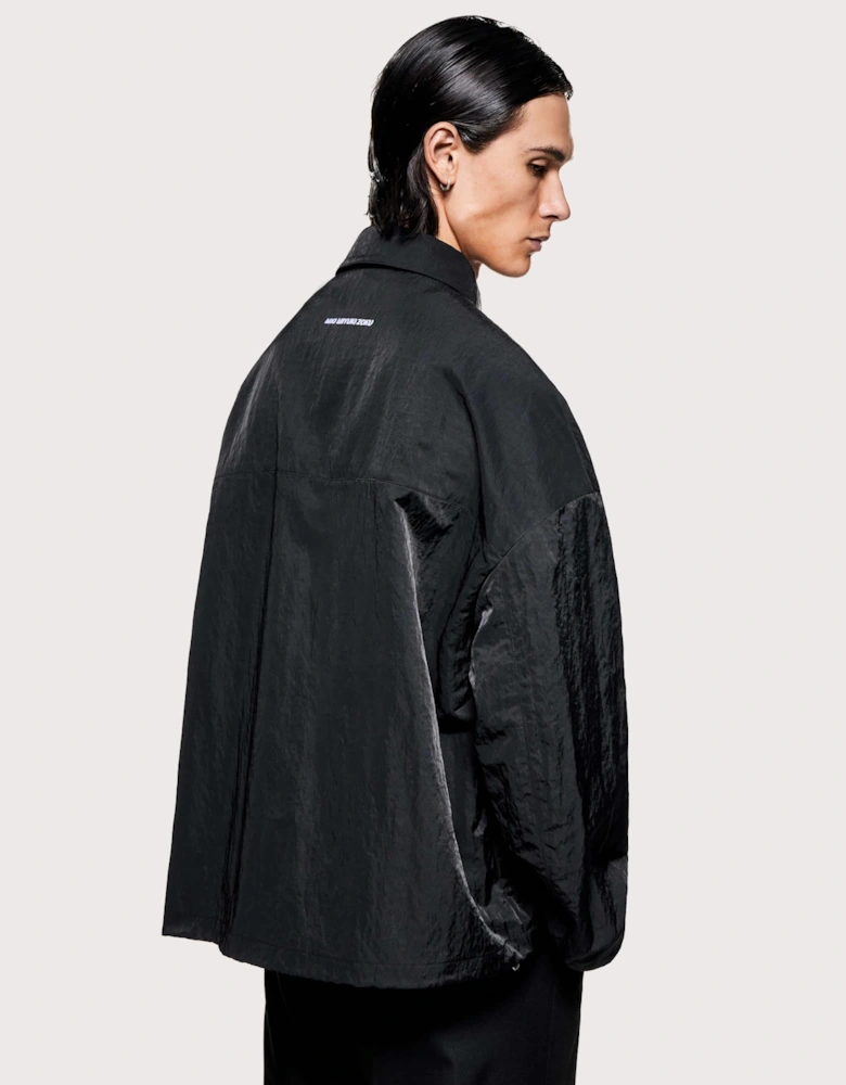 Silky Nylon Box Overshirt