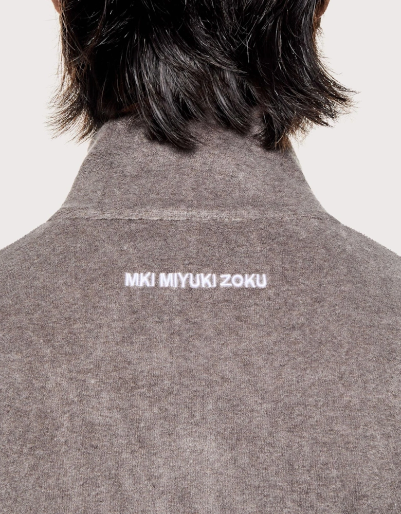 Towelling Quarter Zip Sweatshirt