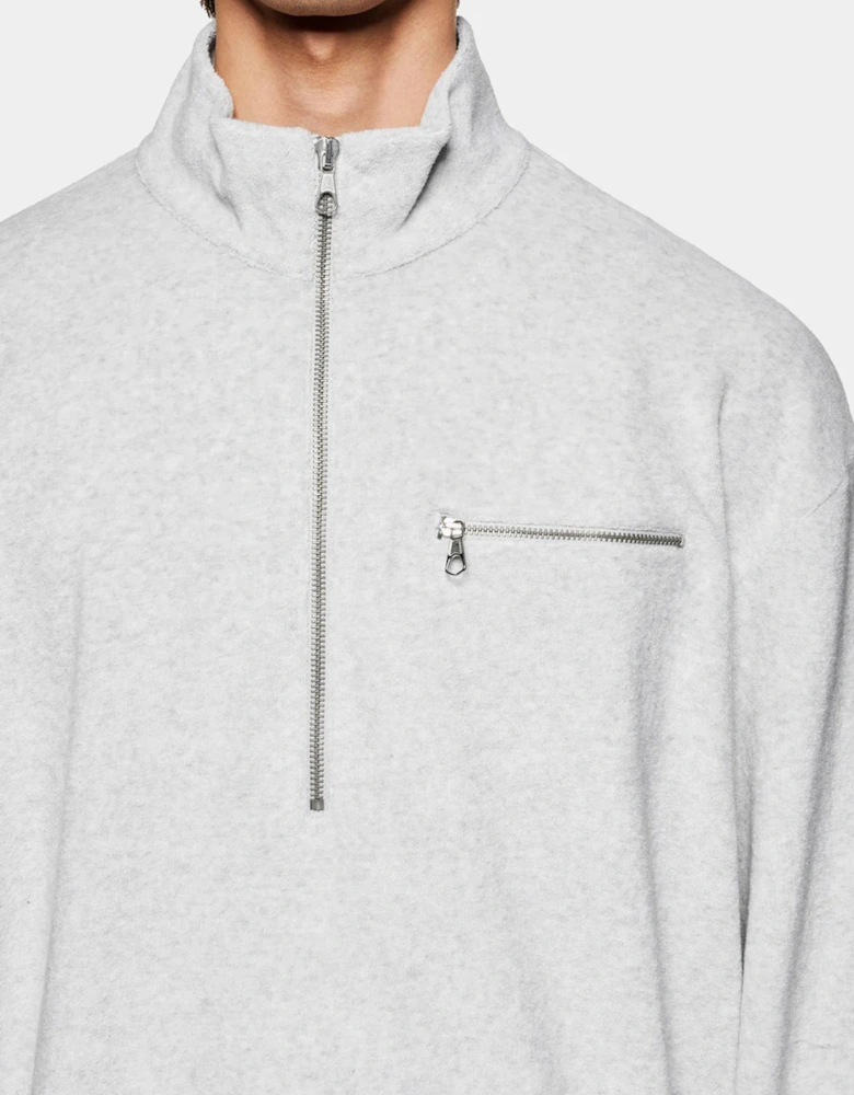 Towelling Quarter Zip Sweatshirt