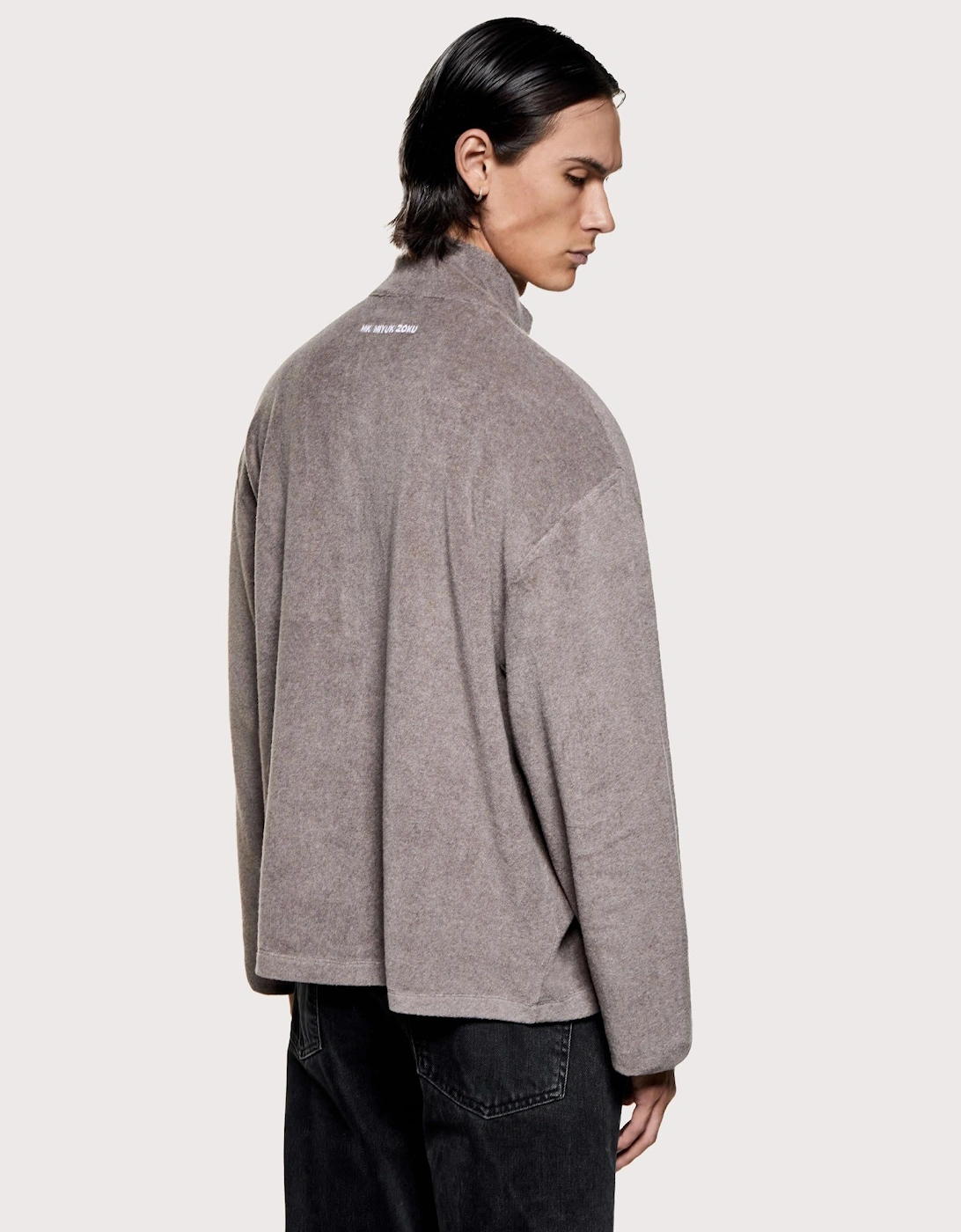 Towelling Quarter Zip Sweatshirt