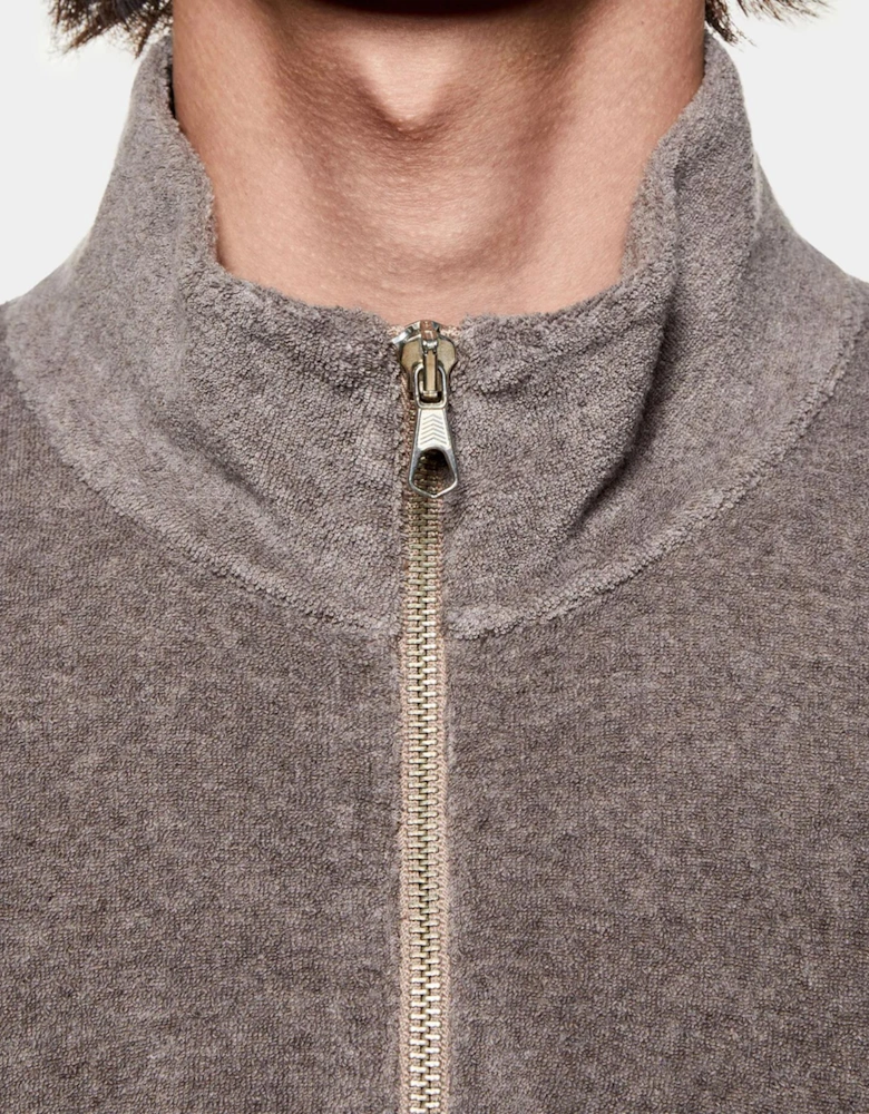 Towelling Quarter Zip Sweatshirt