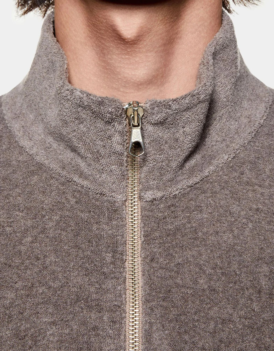 Towelling Quarter Zip Sweatshirt