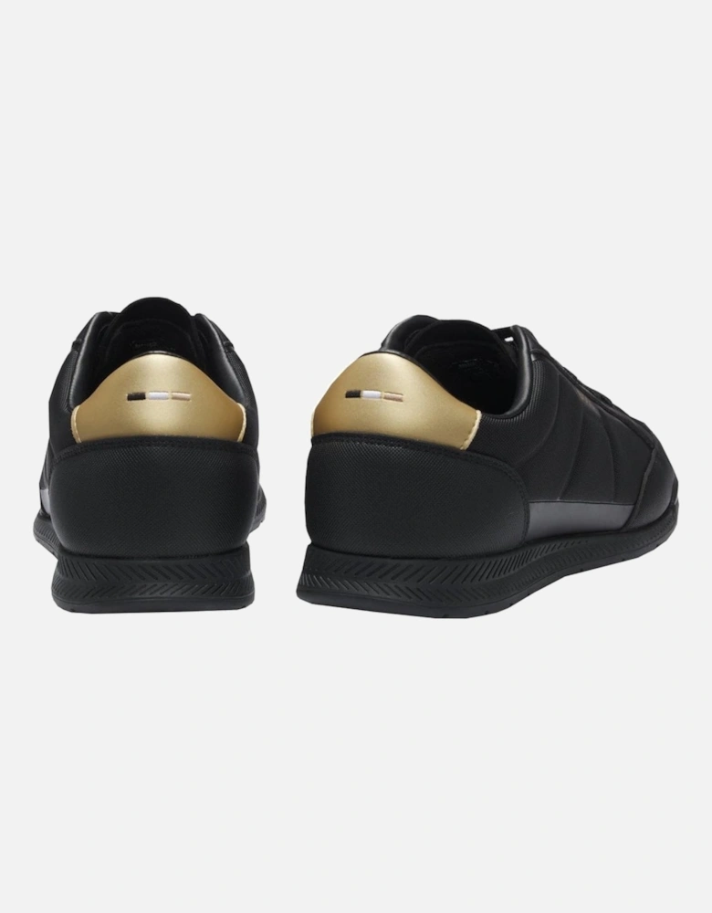 Men's Black Nitan lowp Trainers With Gold Contrast