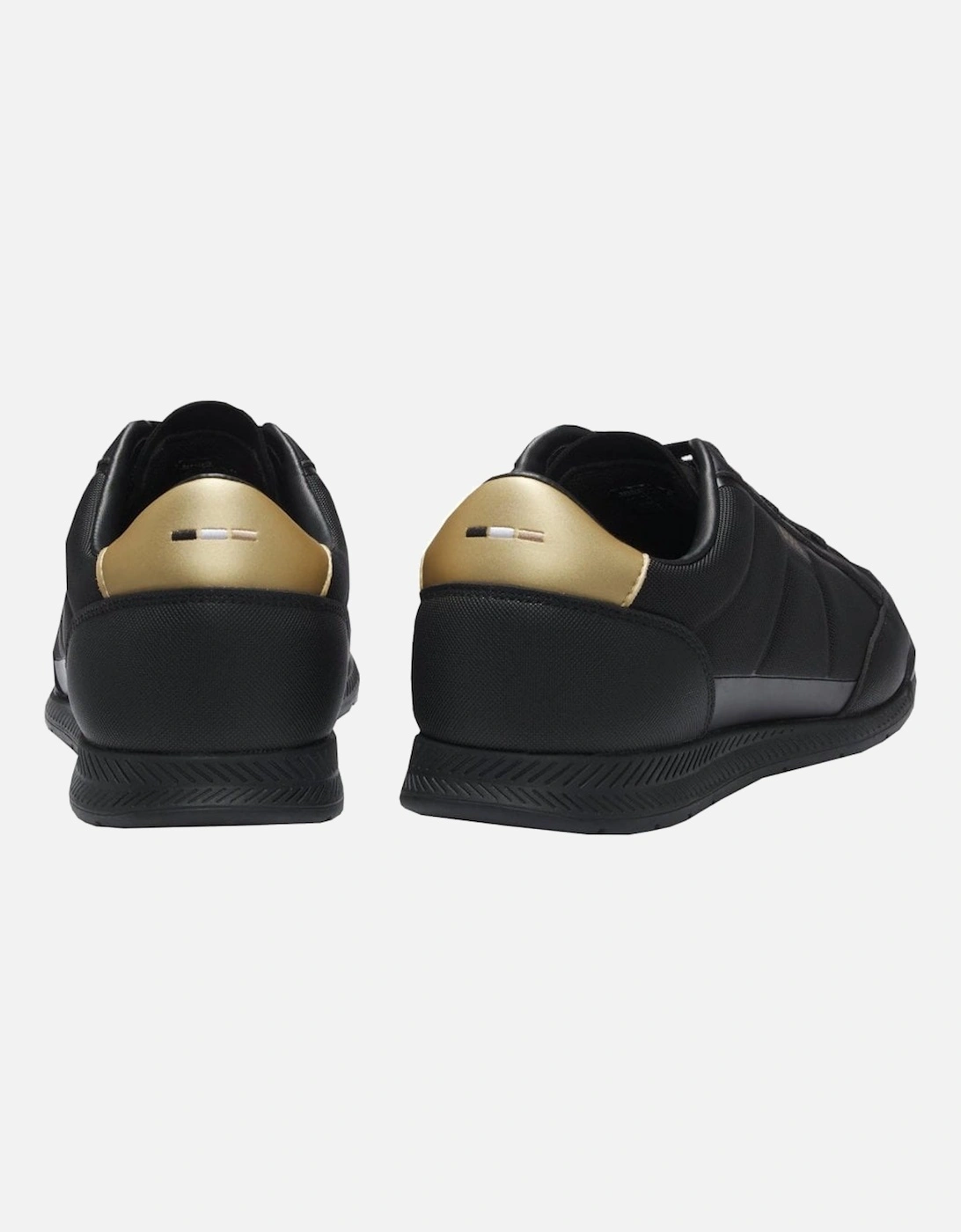 Men's Black Nitan lowp Trainers With Gold Contrast