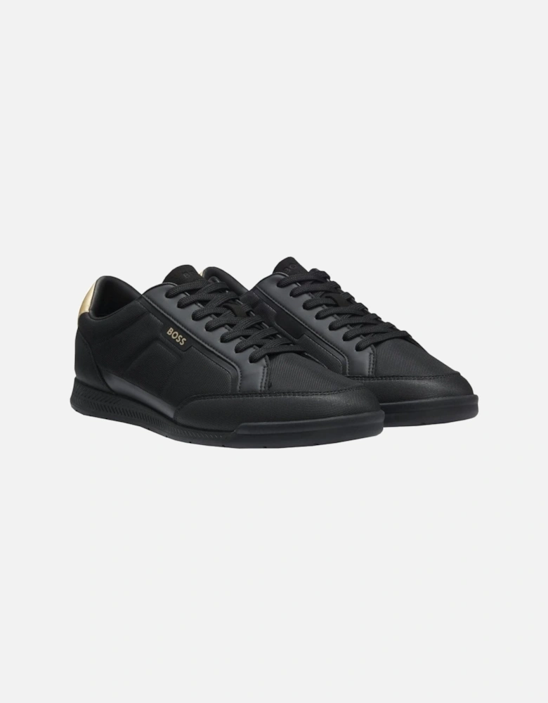 Men's Black Nitan lowp Trainers With Gold Contrast