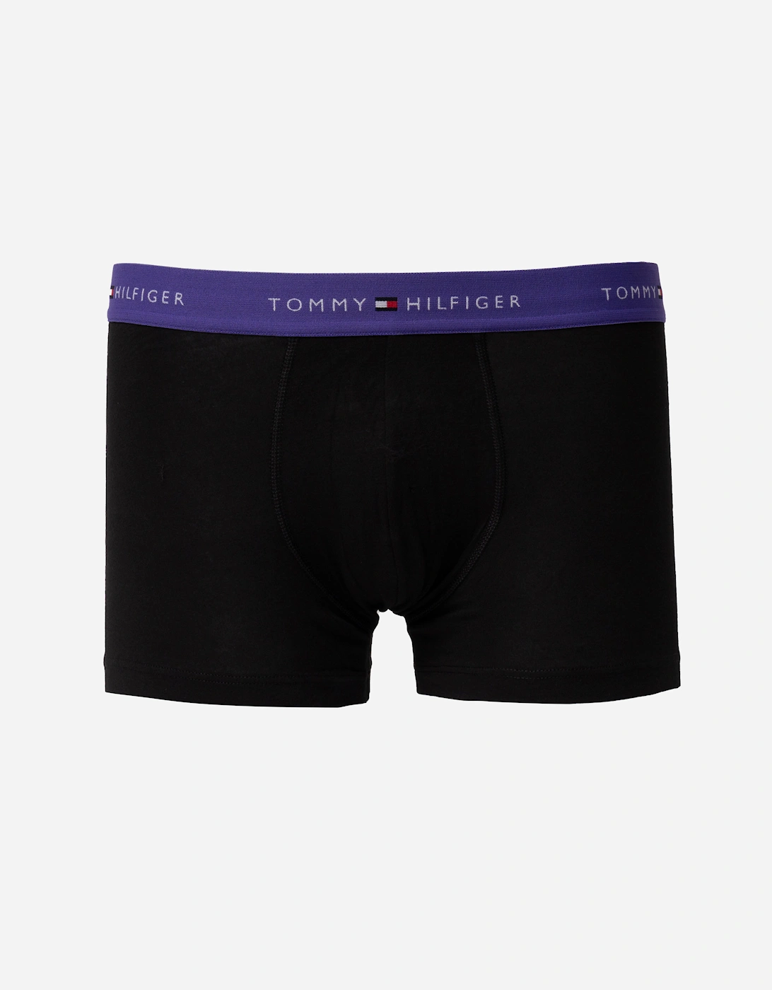 3 Pack Mens Colour Waistband Trunks - B-Wine/Blue/Purple