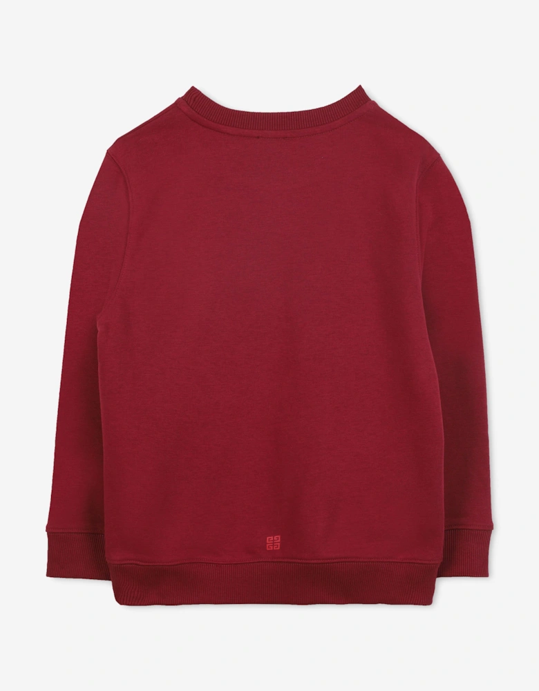 Kids Logo Print Sweatshirt in Red