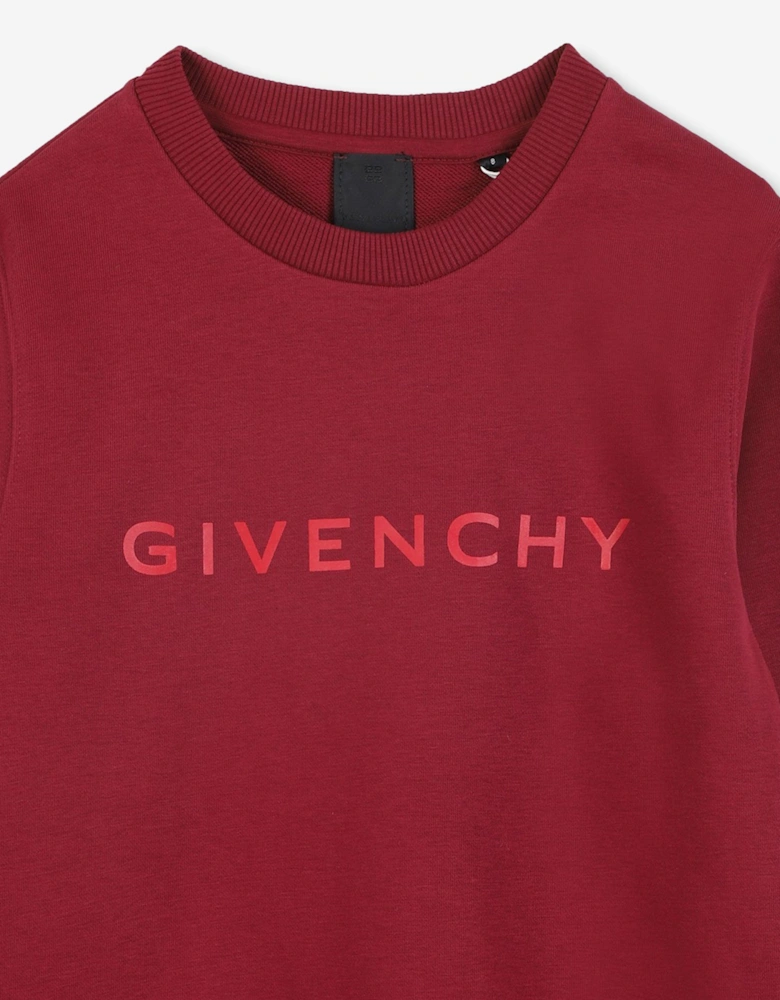Kids Logo Print Sweatshirt in Red