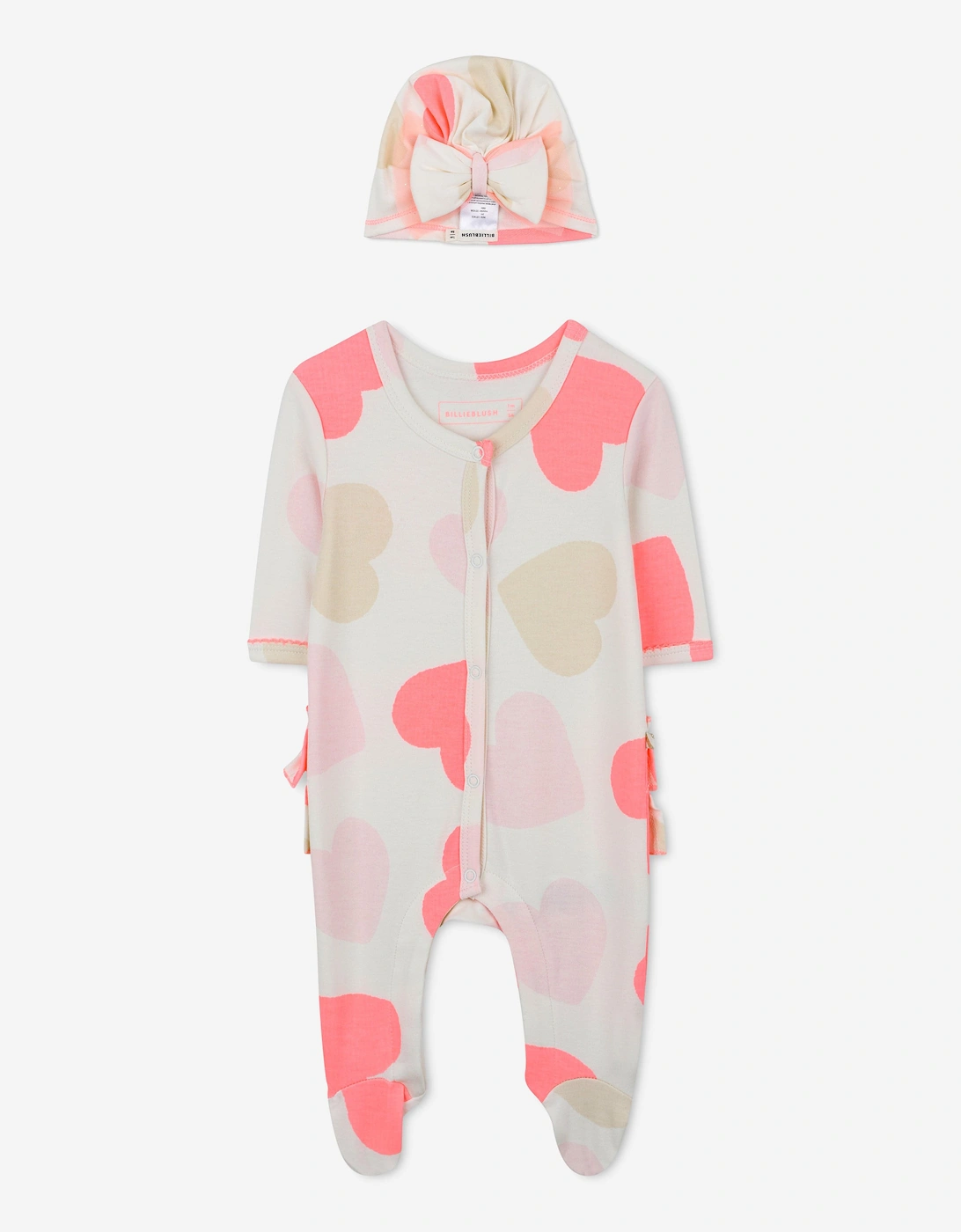 Billieblush Baby Girls Heart Babygrow Set in Ivory, 7 of 6