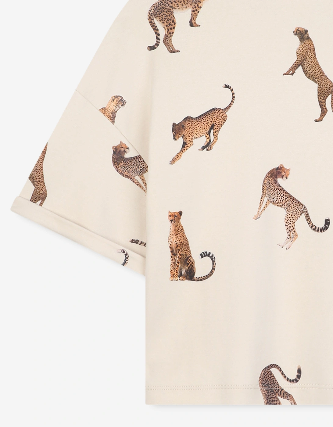 Girls Cheetah Print T-Shirt in Ivory