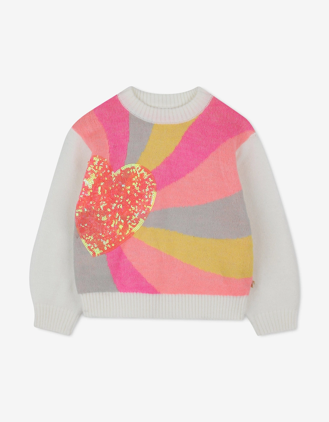 Billieblush Girls Sequin Heart Knitted Jumper in Multicolour, 5 of 4
