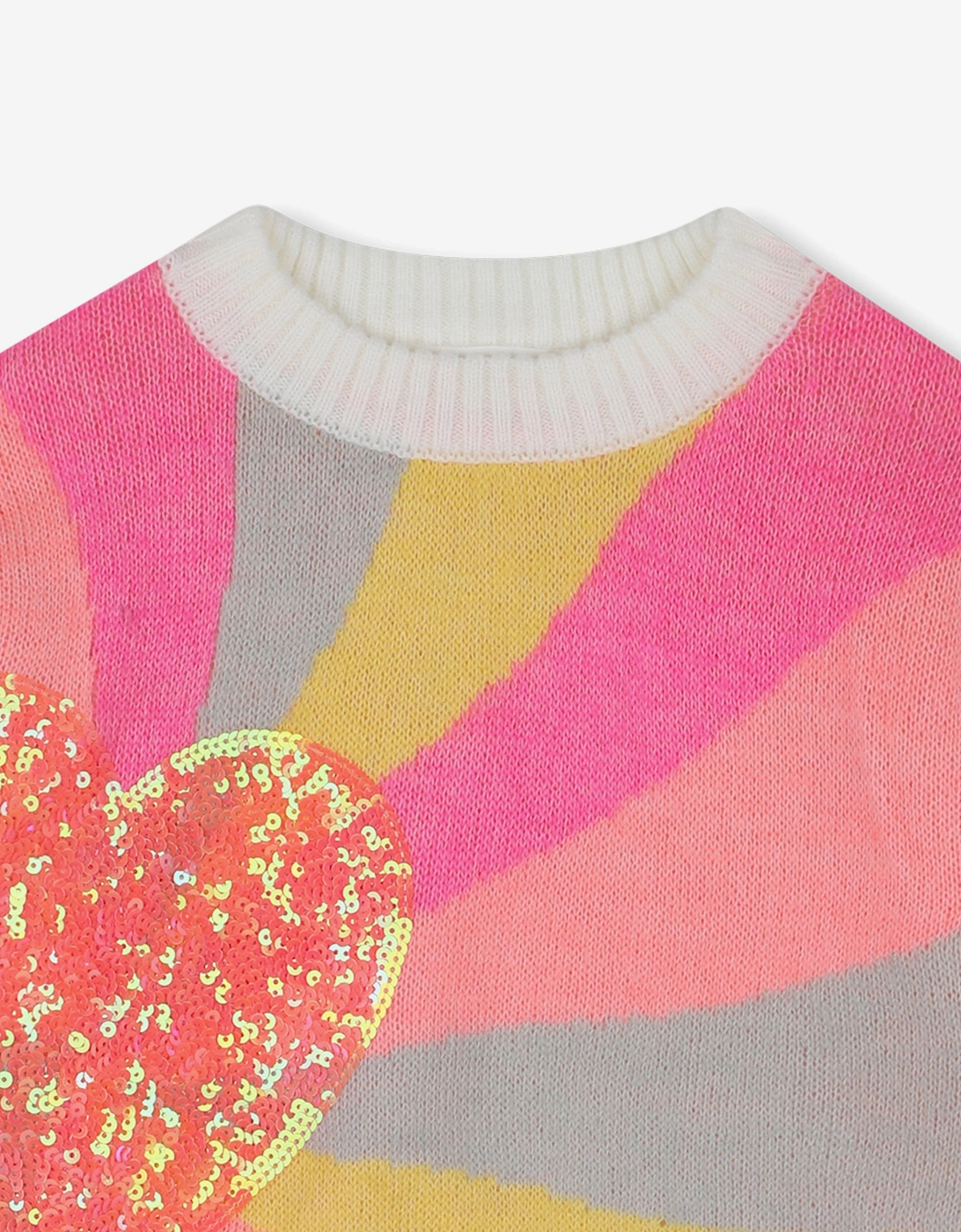 Billieblush Girls Sequin Heart Knitted Jumper in Multicolour