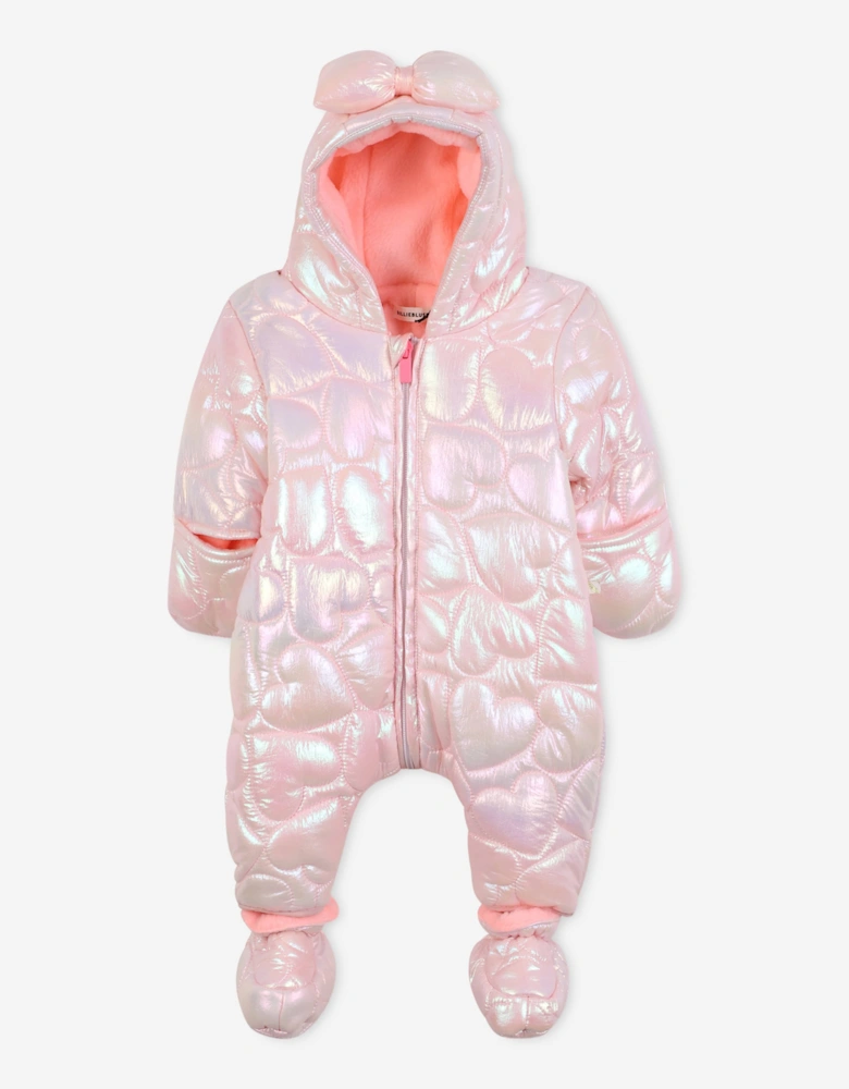 Billieblush Baby Girls Bow Snowsuit in Pink