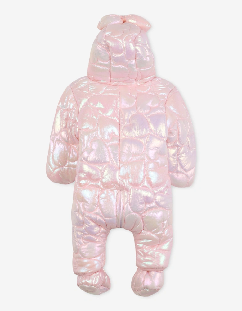 Billieblush Baby Girls Bow Snowsuit in Pink