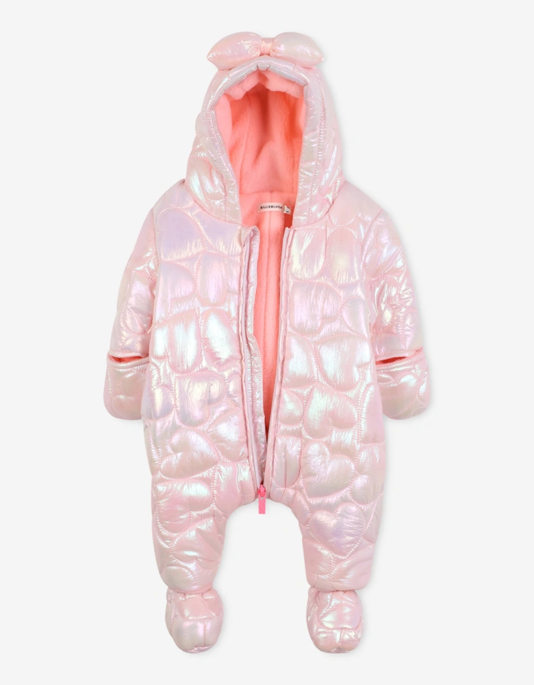 Billieblush Baby Girls Bow Snowsuit in Pink