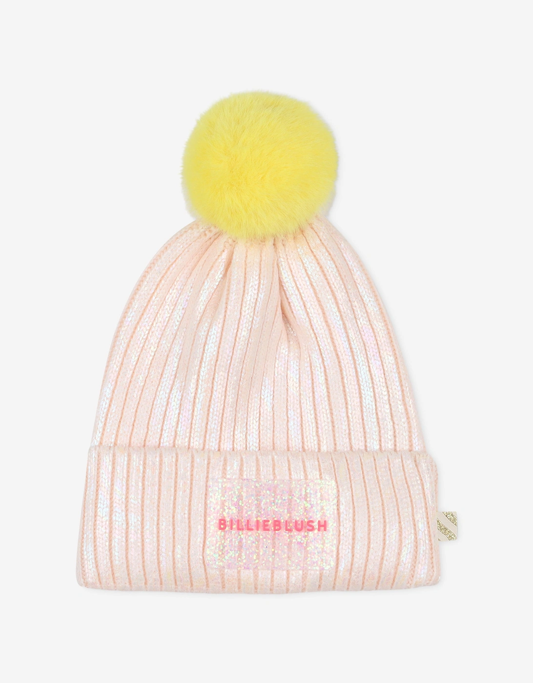 Billieblush Girls Knitted Pom Pom Beanie Hat in Pink, 5 of 4