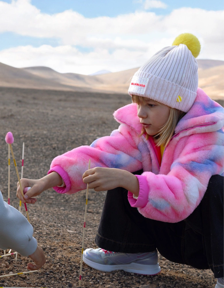 Billieblush Girls Knitted Pom Pom Beanie Hat in Pink