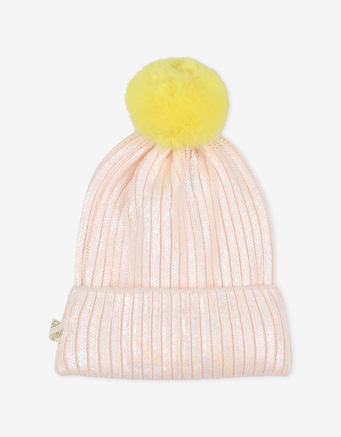 Billieblush Girls Knitted Pom Pom Beanie Hat in Pink