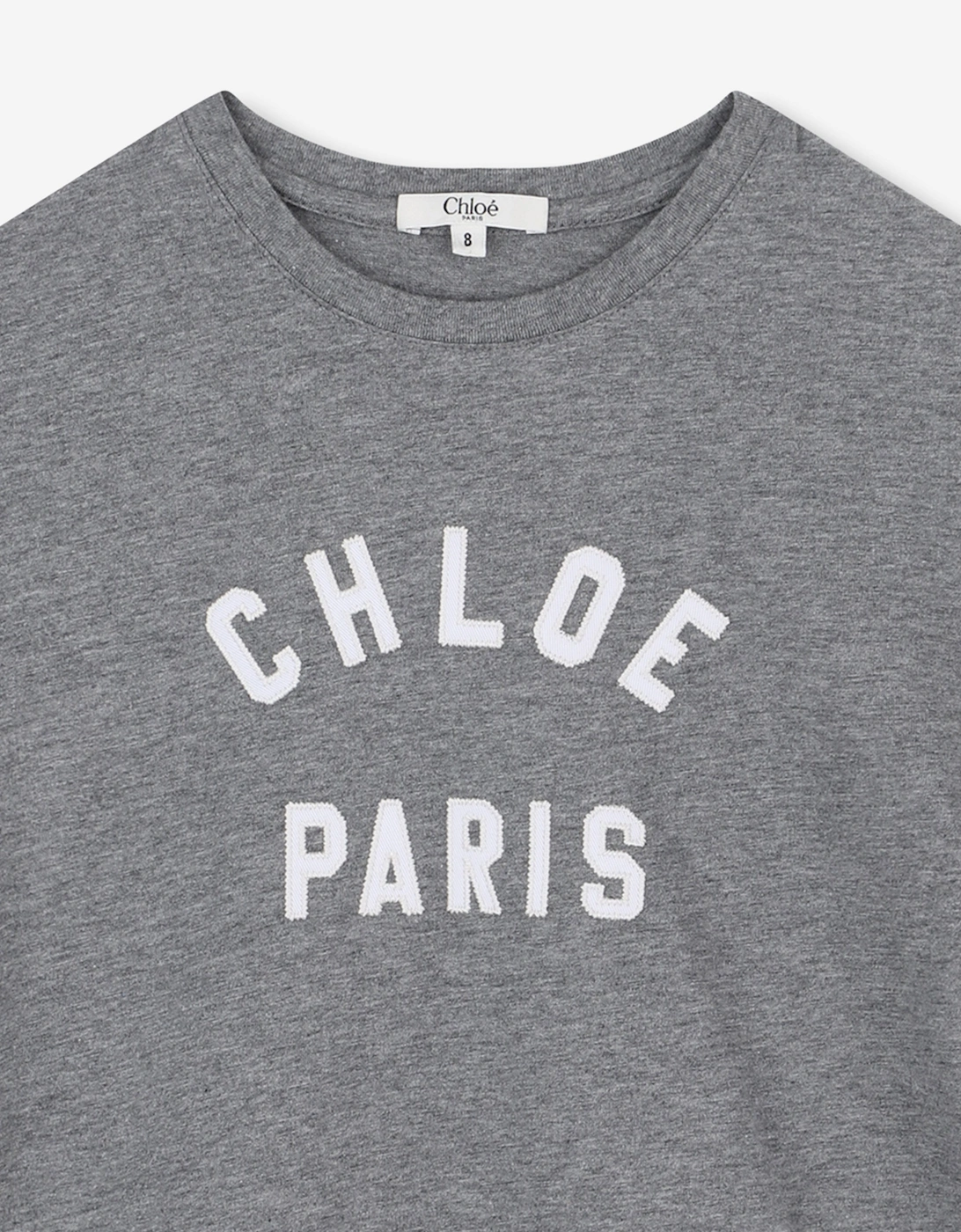 Girls Applique Logo T-Shirt in Grey