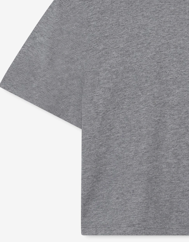 Girls Applique Logo T-Shirt in Grey