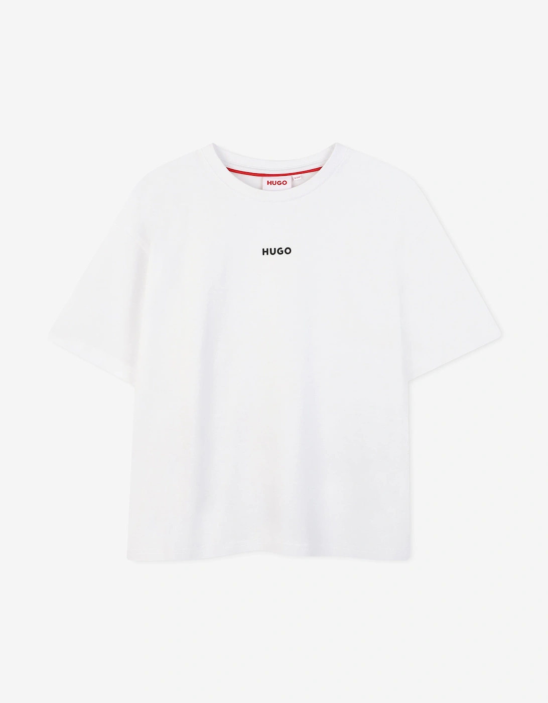 Hugo Boys Logo Print T-Shirt in White, 5 of 4