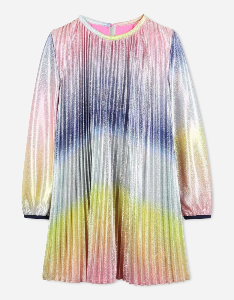 Billieblush Girls Shiny Pleated Gradient Dress in Multicolour