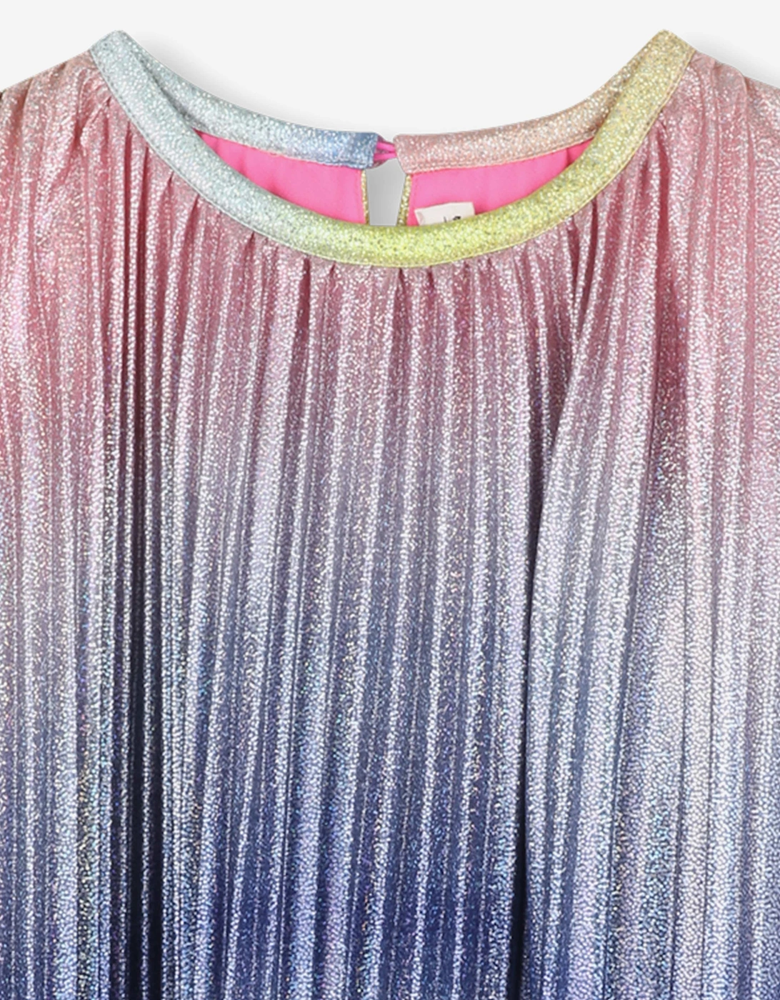 Billieblush Girls Shiny Pleated Gradient Dress in Multicolour
