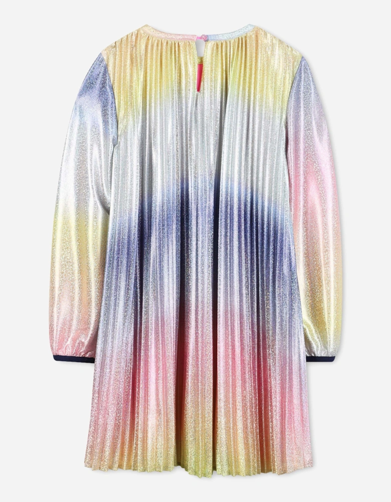 Billieblush Girls Shiny Pleated Gradient Dress in Multicolour