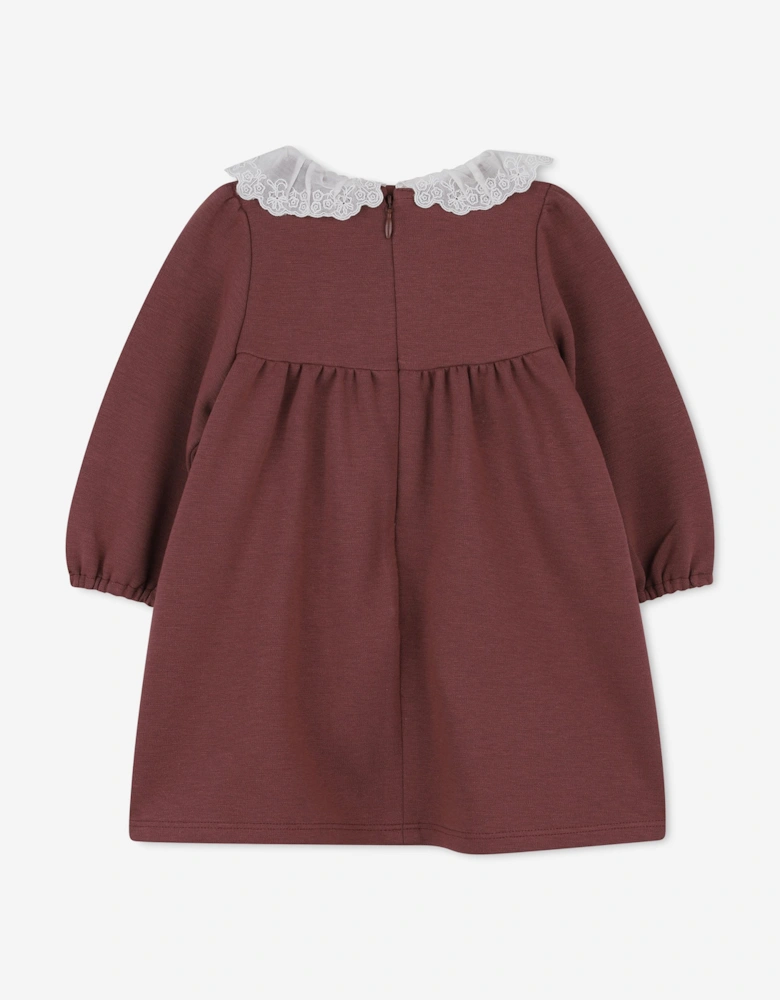 Baby Girls Embroidered Collar Milano Dress in Pink